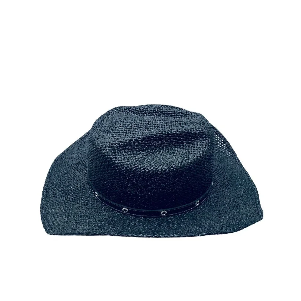 Tombstone Loom Explorer Black Hand Painted Unisex EXPLORER HAT Size 6 3/4